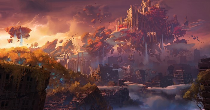 fantasy art, digital art, landscape, Darksiders 3, ruins, Daryl Mandryk, apocalyptic