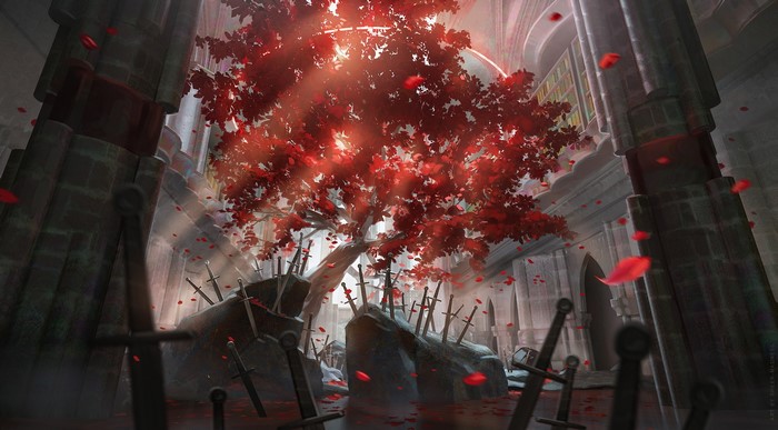 trees, Olga Orlova, sword