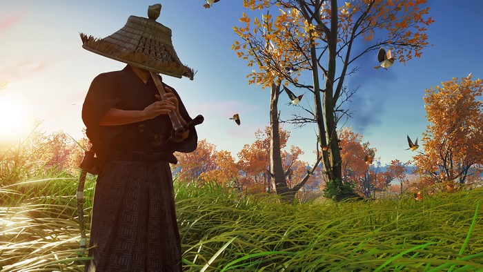 4K, screen shot, Jin Sakai, Ghost of Tsushima, video game characters, PlayStation, video games, samurai, protagonist