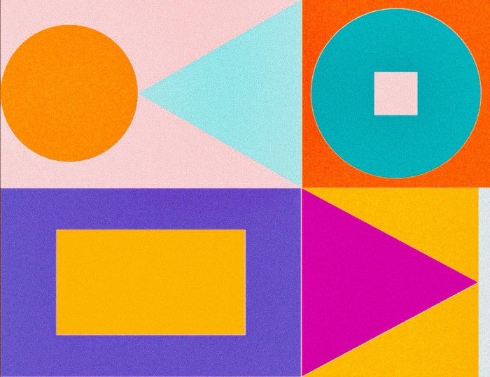 gradient, geometry, colorful, geometric figures