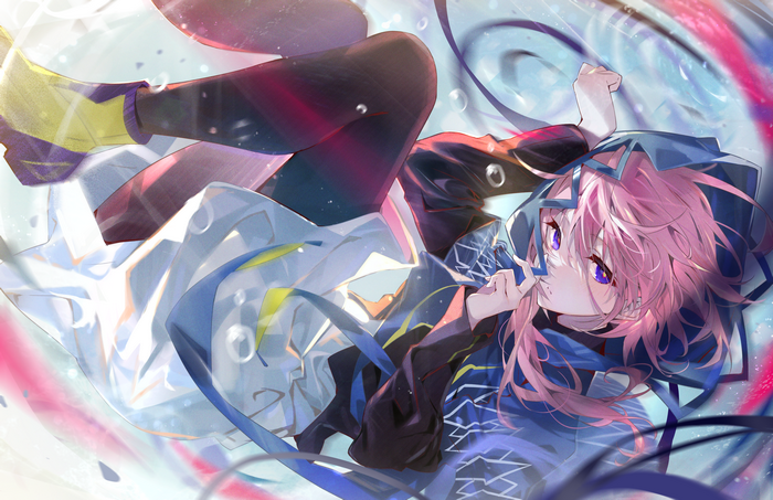 4K, artwork, pink hair, purple eyes, anime girls, Arutera