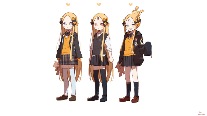 sofra, skirt, anime, Abigail Williams (Fate/Grand Order), hair bows, Fate/Grand Order