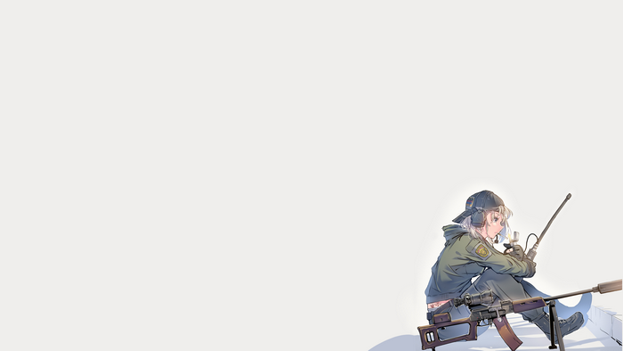 sniper rifle, smoking, anime, suppressors, hat, comtacs, gun