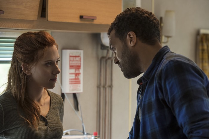 Scarlett Johansson and O.T. Fagbenle in Black Widow