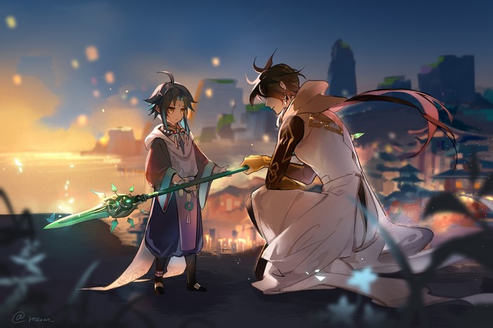 Zhongli and Xiao from Genshin Impact in 4K