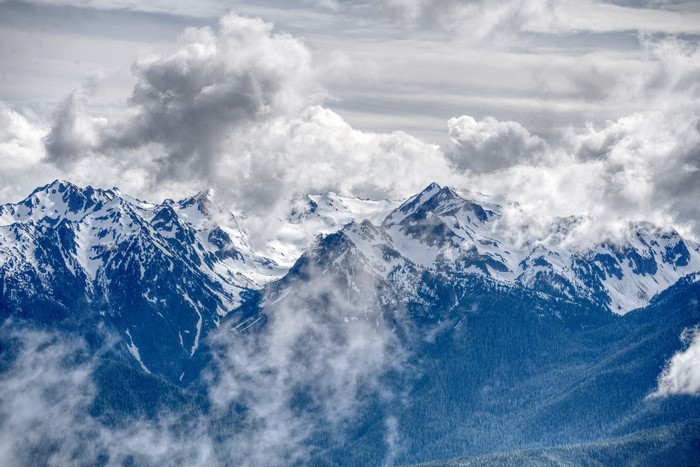 snowy mountain, nature, mountains, landscape, clouds