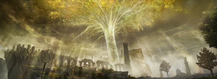 Elden Ring Ruins with Majestic Tree 4K