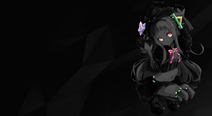 Hololive, anime, monochrome, Murasaki Shion, anime girls, selective coloring