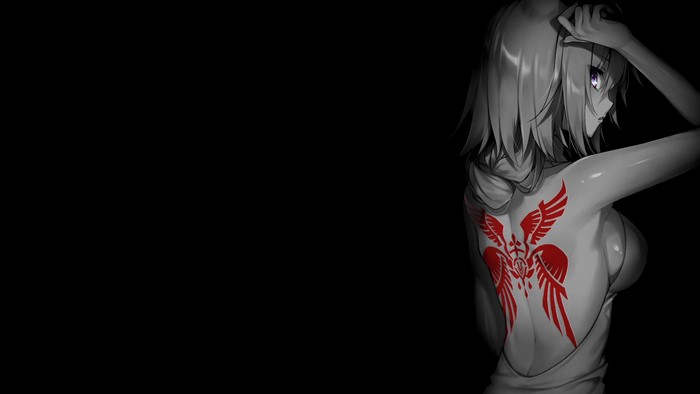 monochrome, selective coloring, anime girls, anime