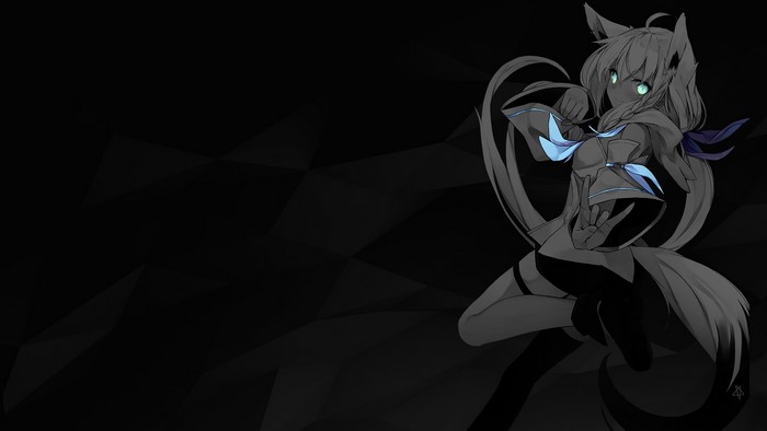 anime girls, Shirakami Fubuki, anime, monochrome, Hololive, selective coloring