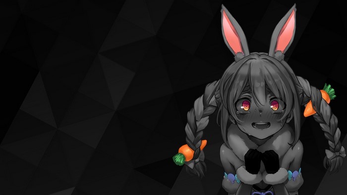 Hololive, anime girls, monochrome, anime, Usada Pekora, selective coloring