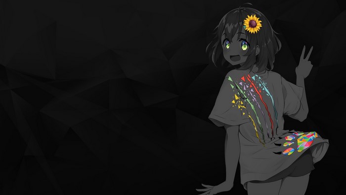 anime girls, Honma Himawari, Nijisanji, monochrome, anime, selective coloring