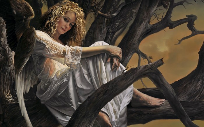 wings, angel, fantasy girl, women, artwork, fantasy art