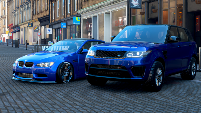BMW 3 Series (E92), Land Rover, BMW M3 GTRS3, car, vehicle, BMW 3 Series, Range Rover Sport, Forza, Forza Horizon 4, video games