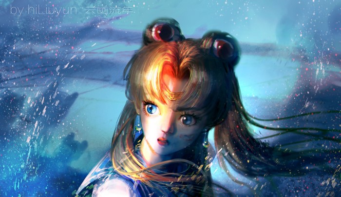4K, Sailor Moon, hiLiuyun, digital art, fantasy girl
