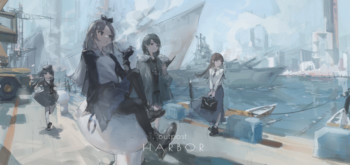4K, Zygo, harbor, anime girls, warship