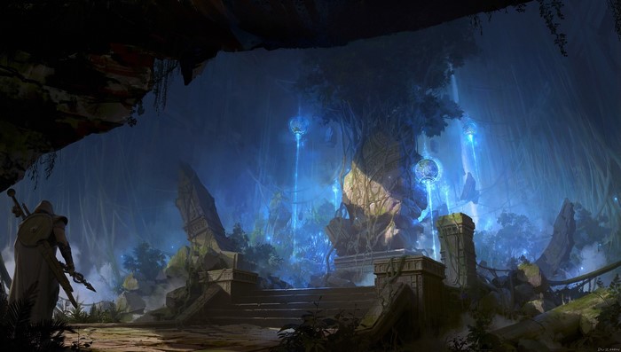 fantasy architecture, digital art, lok du, fantasy art