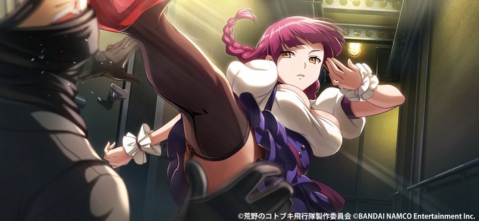 fighting, Kouya no Kotobuki Hikoutai, black stockings, Ririko (Kouya no Kotobuki Hikoutai), garter straps, anime girls, thighs