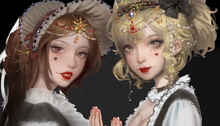 4K, muyuan, artwork, anime girls