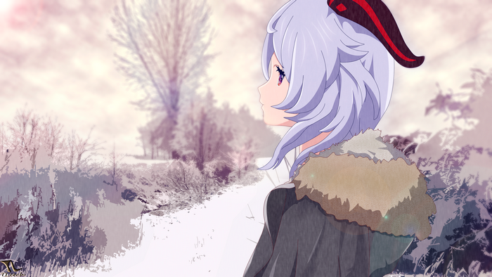 Ganyu in a Winter Landscape