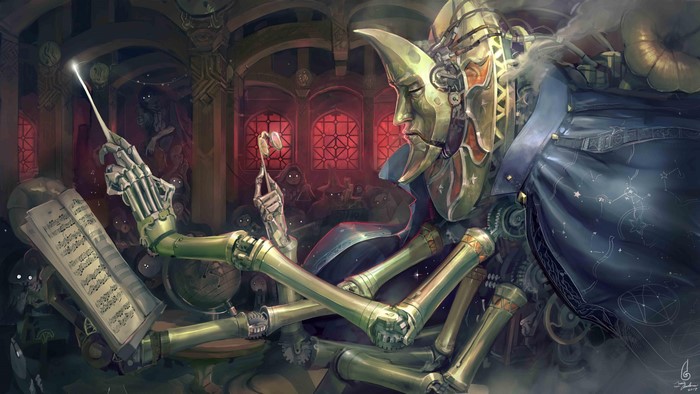4K, machine, music, conductor, Travis Anderson, steampunk