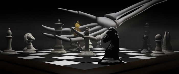 3D graphics, chess, Cinema 4D, skeleton