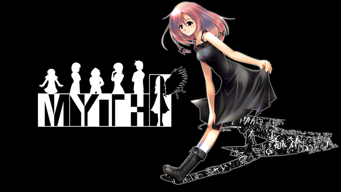 MYTH (visual novel), dark background, visual novel, anime girls, shadow