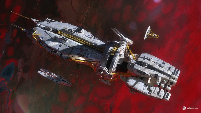 science fiction, Rasmus Poulsen, space, artwork, spaceship, vehicle