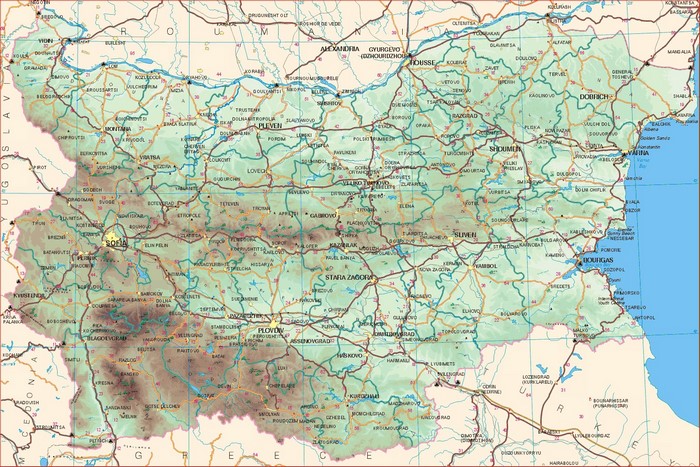 map, Bulgaria, Europe