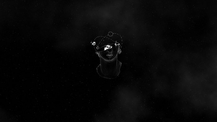 space, drawing, black, simple, statue