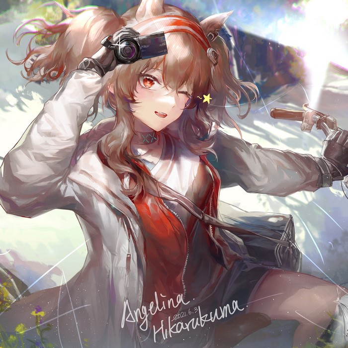 4K, anime girls, Angelina(Arknights), DaylightAllure, Arknights