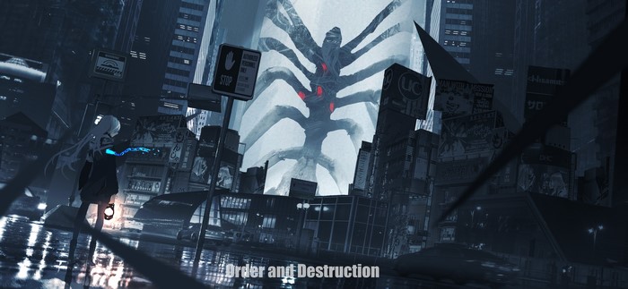 4K, cityscape, Pixiv, Lifeline, anime girls, city, anime