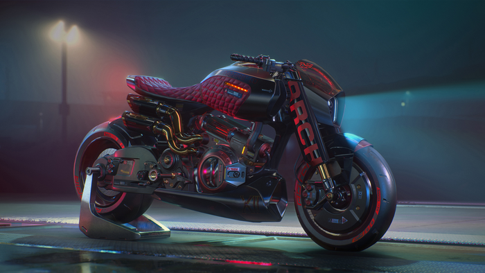 Cyberpunk 2077, Jakub Przybolewski, digital art, video game art, video games, motorcycle, futuristic, ARCH Motorcycle, cyberpunk, ARCH Nazaré