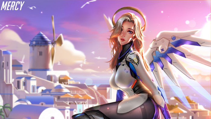 4K, Blizzard Entertainment, Liang-Xing, Mercy, Mercy (Overwatch), Overwatch