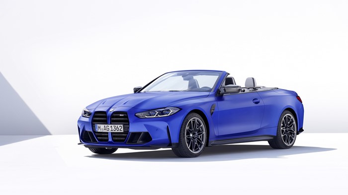 4K, blue cars, BMW M4, Convertible, sports car, simple background, cabriolet, BMW