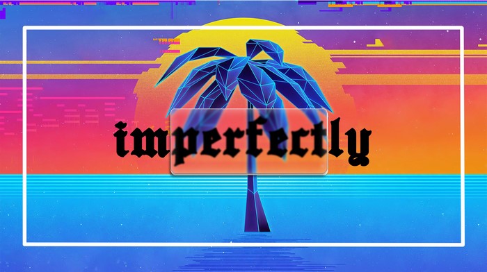4K, neon, typography, digital art, artwork, palm trees