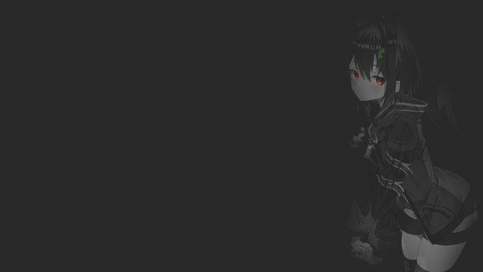 manga, minimalism, dark background, Jun (artist), anime, fan art, illustration, monochrome, anime girls