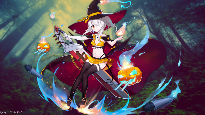 Ayanami (Azur Lane), anime girls, Halloween, Azur Lane