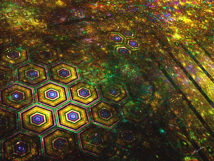 abstract, hexagon, artwork