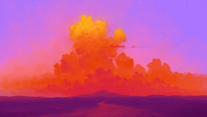 clouds, BisBiswas, sky, landscape, digital painting