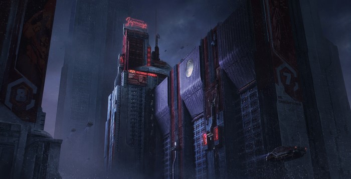 Futuristic Cyberpunk Cityscape in USSR Russia