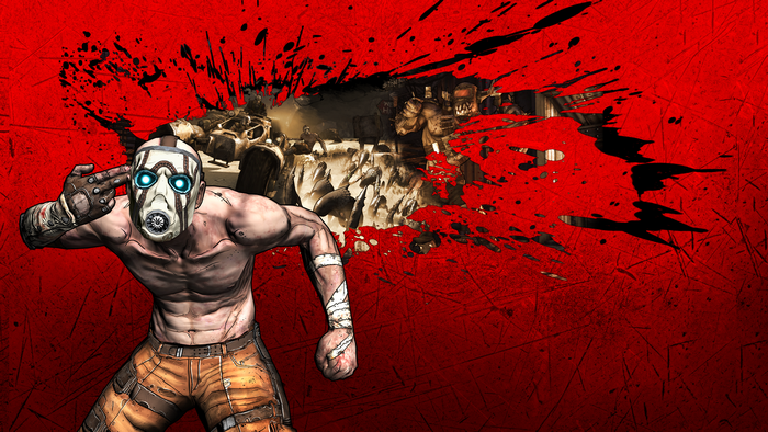 video games, 2K Games, Borderlands, PC gaming, science fiction, red background, video game art