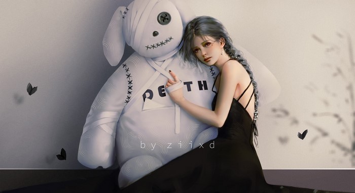 original characters, ziixd, fantasy girl, digital art