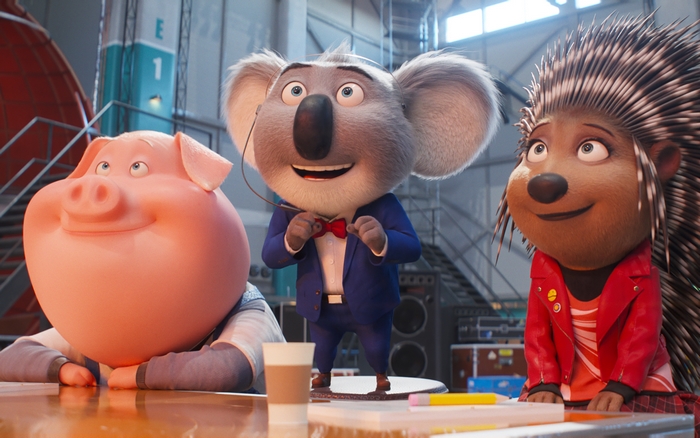 Buster Moon, Ash, and Gunter in Sing 2