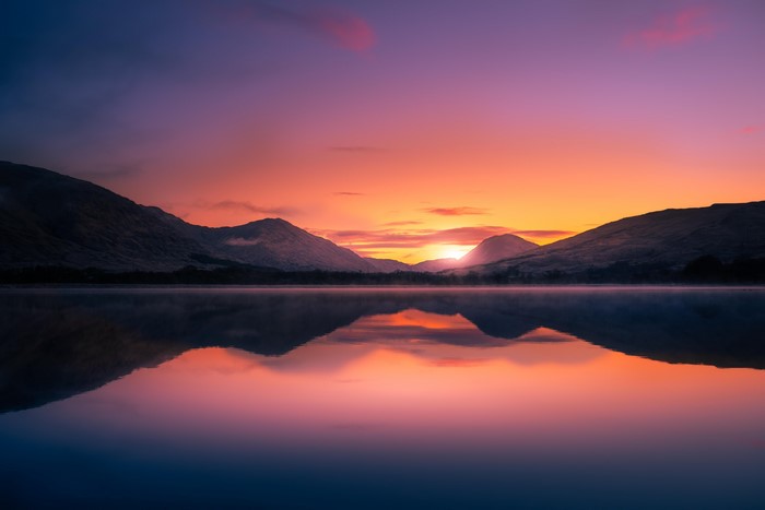 4K, sunset, Scotland, landscape
