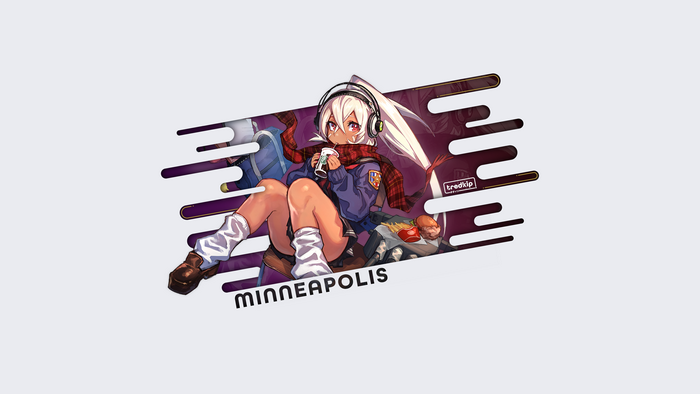 4K, render in shapes, Azur Lane, Minneapolis (Azur Lane), picture-in-picture, material minimal, anime girls