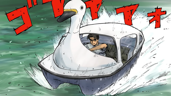 Takumi Fujiwara, drift, duck, Initial D, parody, boat