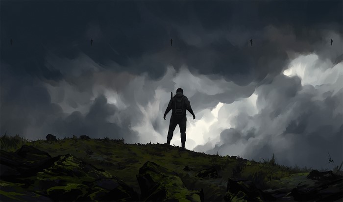 video game art, artwork, Kojima Productions, video game characters, Death Stranding, digital art