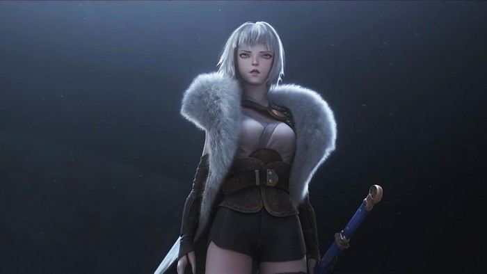 4K, Bai Yuekui, anime girls, sword, Ling Long