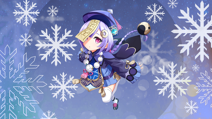 anime girls, Genshin Impact, snow, Qiqi (Genshin Impact), qiqi